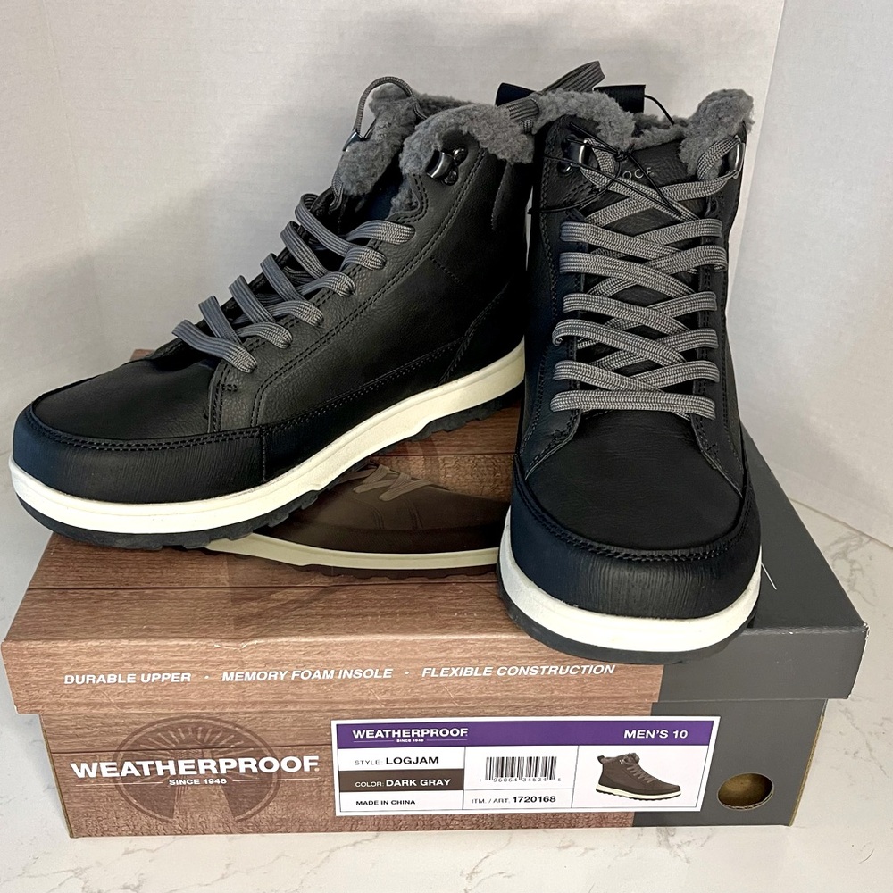 Weatherproof Men's Logjam Cold Weather Boot Dark Gray New Size 10